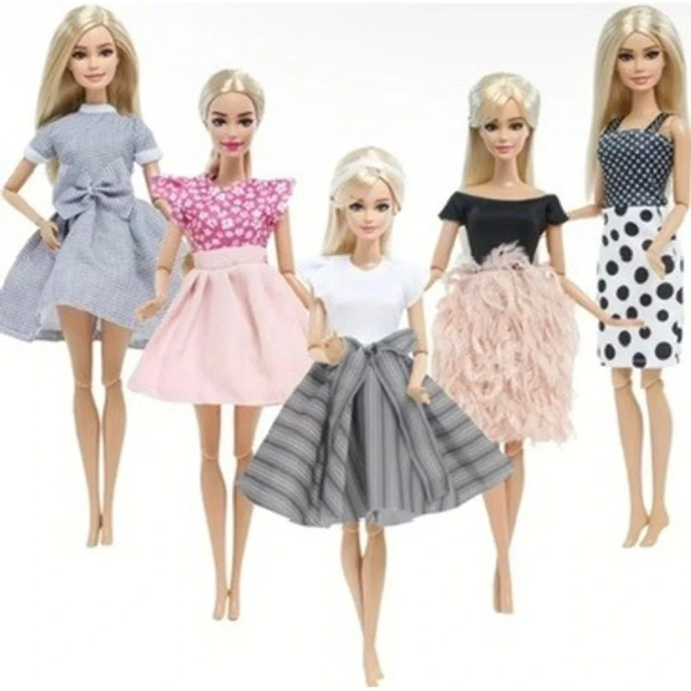 5pcs Retro Style Dress Outfit Clothing Accessories For 11.5 in Fashion Doll